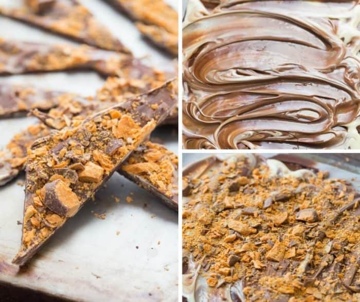 Grab those butterfingers and get to work! This chocolate candy bark is an easy treat that combines your favorite flavors!