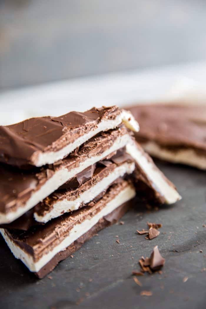 Chocolate bark stacked