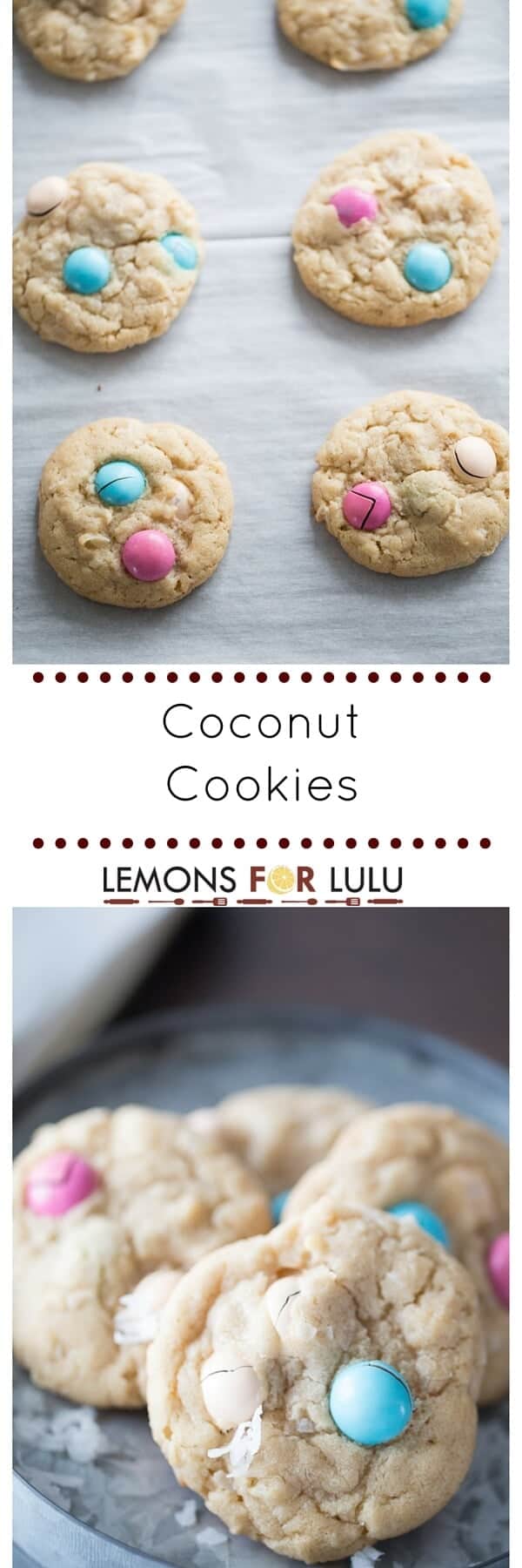 Buttery and sweet coconut cookies are soft and tender and loaded with chocoalte pieces!