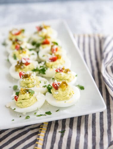 deviled eggs with avocados
