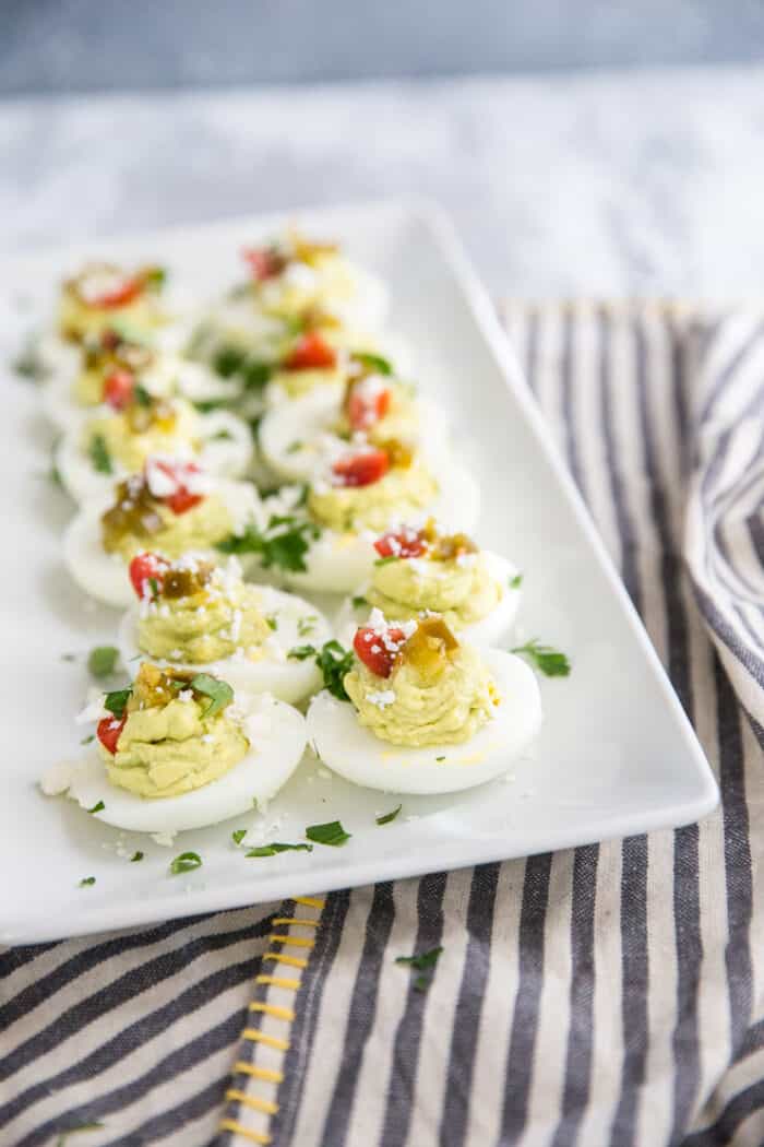 deviled eggs with avocados