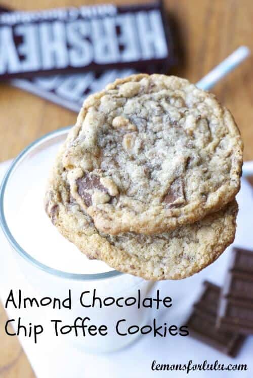 Almond Chocolate Chip Toffee Cookies
