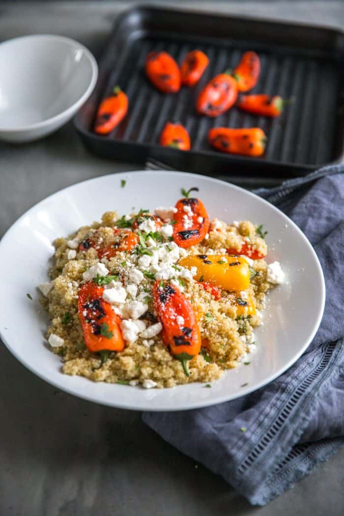 roasted peppers and quinoa