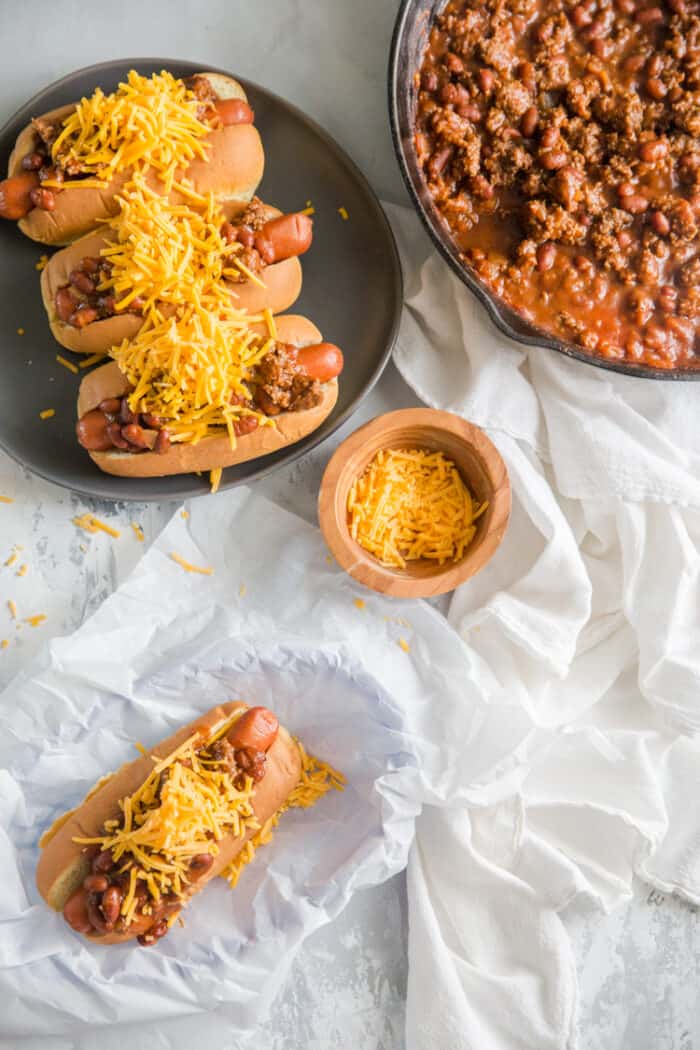 chili with chili dogs on the side