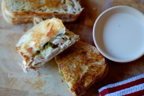 Jalapeno Chicken Grilled Cheese with White BBQ Sauce