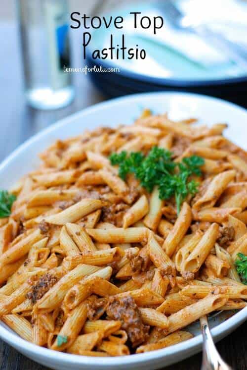 Stove Top Pastitsio made with Greek Yogurt