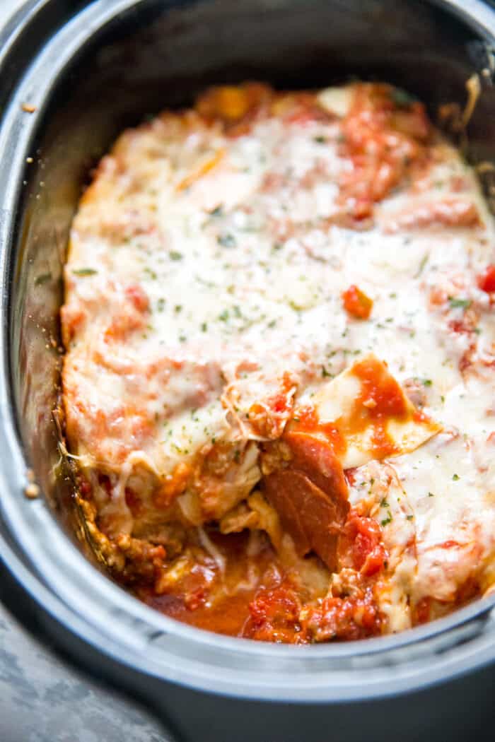 crockpot lasagna with pepperoni