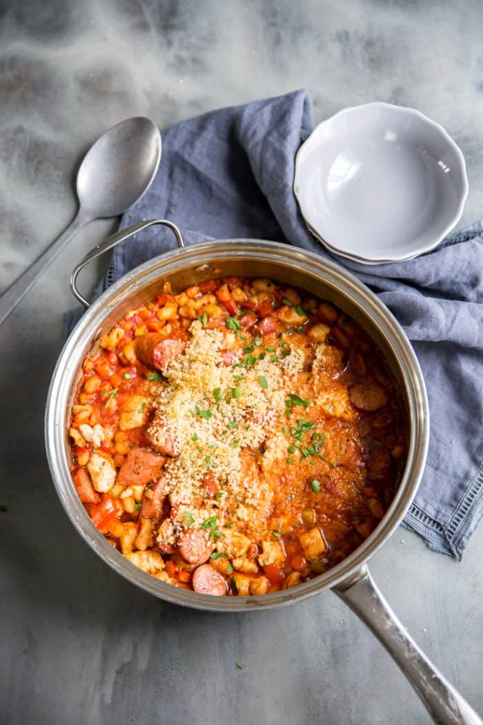 Cassoulet recipe with spoon on the side