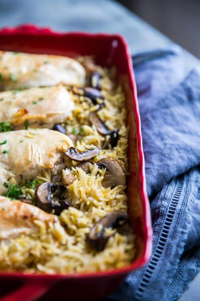 Baked chicken recipe with mushrooms
