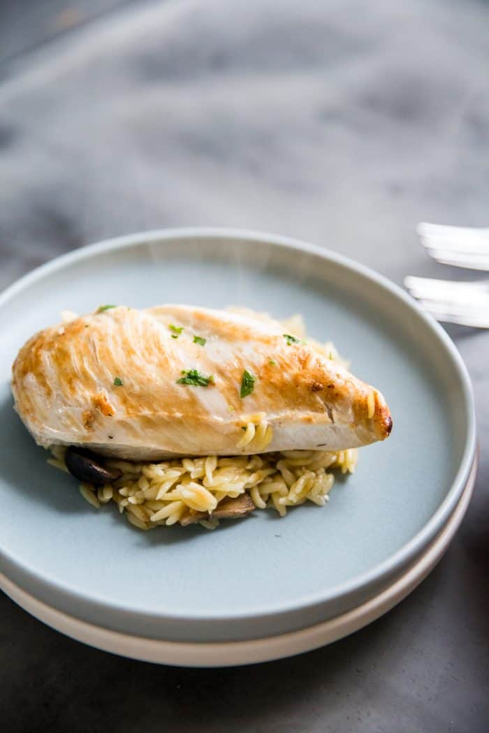 plated baked chicken