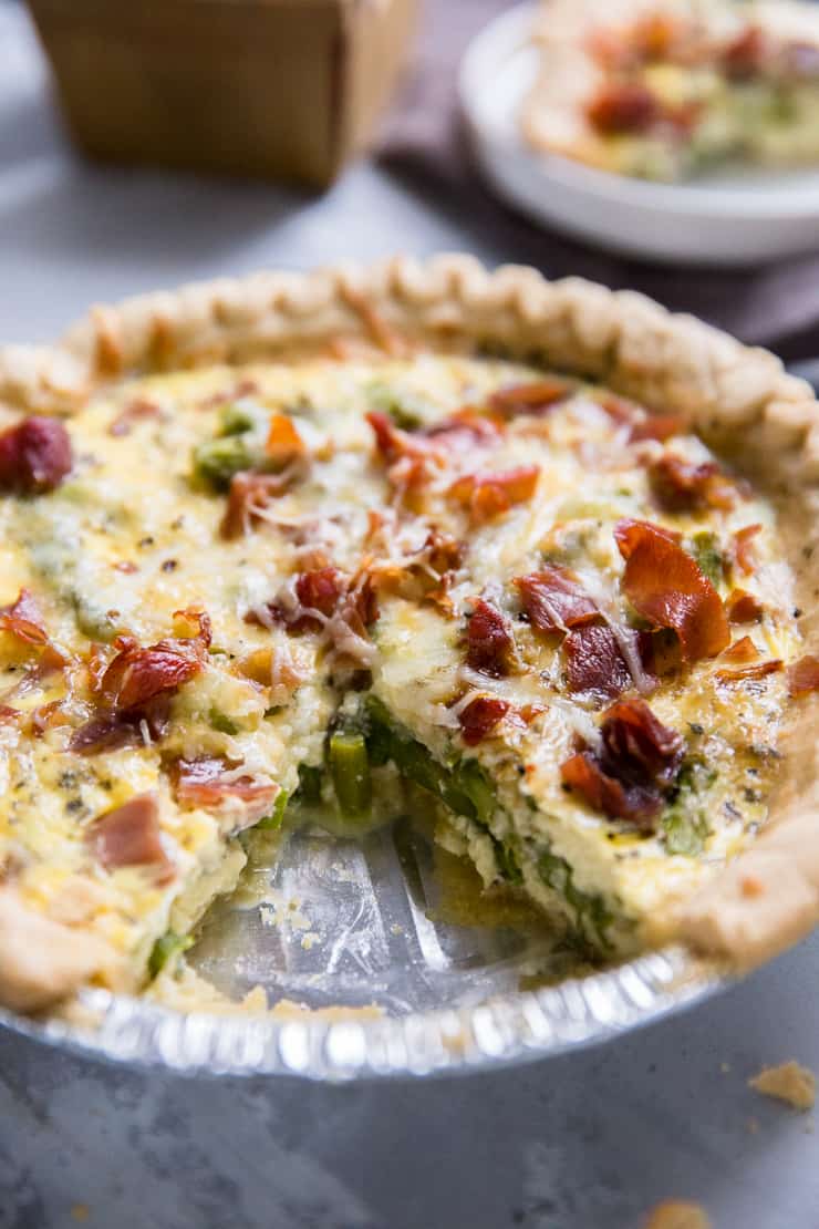 easy quiche recipe with a piece missing