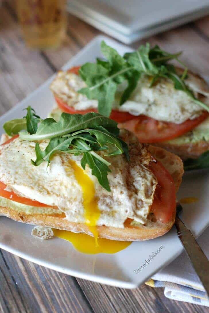 Open Faced Fried Egg Sandwich with Edamame
