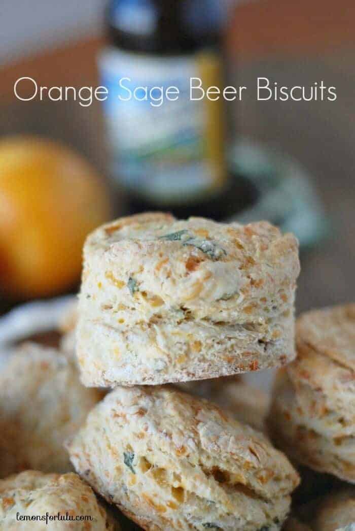 Intensely orange biscuits made with fresh sage and beer www.lemonsforlulu.com