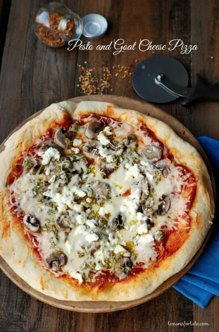 Pesto and Goat Cheese Pizza | lemonsforlulu.com