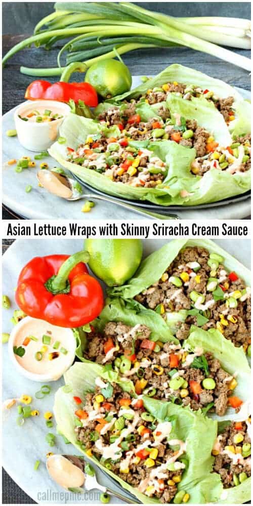 Asian-Lettuce-Wraps-with-Skinny-Sriracha-Cream-Sauce-CHA-by-Texas-Pete-Sriracha-sauce-