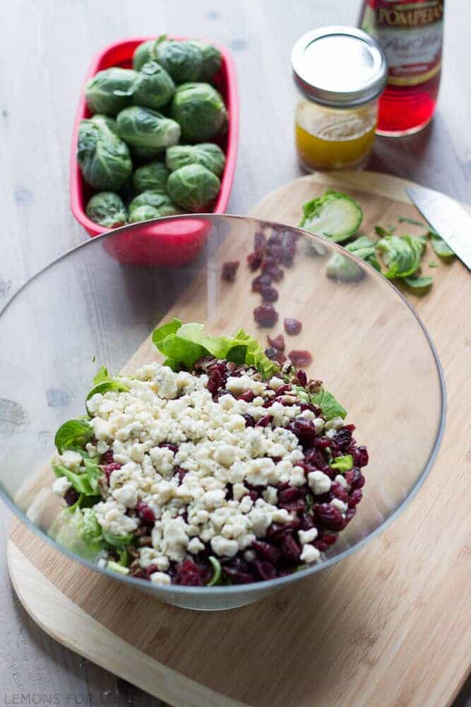 Brussels Sprouts Salad with Shallot Vinaigrette {Lemons for Lulu}