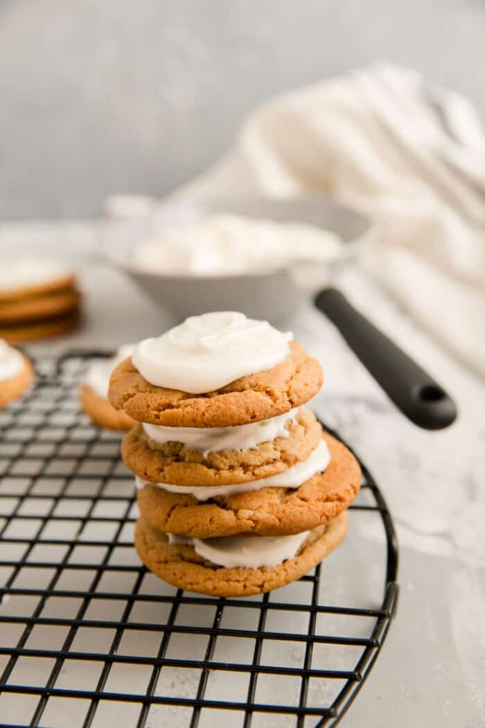 stacked molasses cookies