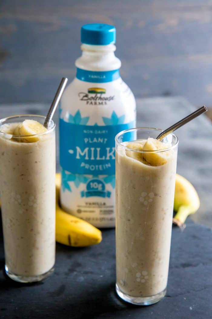 Milk with banana smoothie