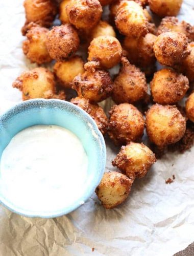 Hush puppy with dipping sauce
