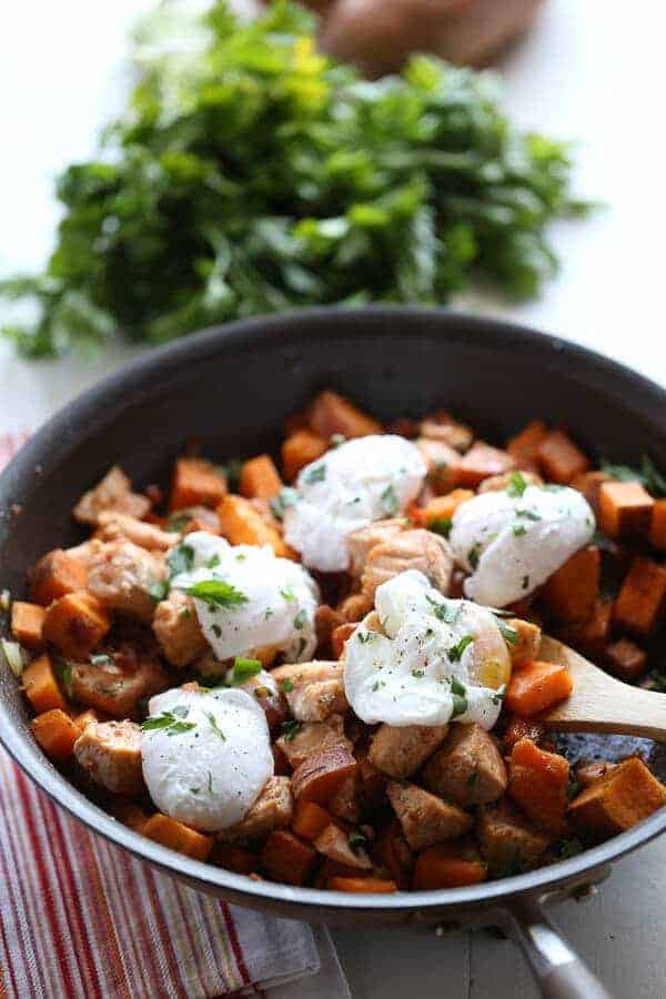 Sweet Potato Hash with Salmon and Eggs