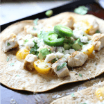 Chicken marinated with tequila and lime juices makes an exquisit topping for an easy flatbread pizza! lemonsforlulu.com