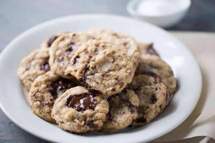Cowboy cookies are a classic! These cookies are made with aromatic browned butter, nutty coconut, oats, darch chocolate and sea salt! lemonsforlulu.com