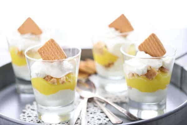 This easy dessert is simply made up of lemon pie filling and white chocolate mousse! The perfect end to any meal. lemonsforlulu.com