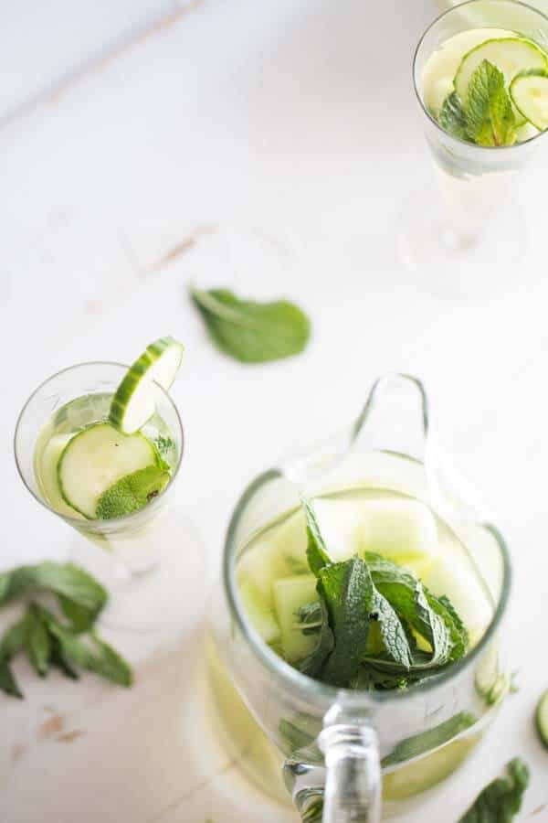 Sangria doesn’t get better than this! Prosecco, grape juice, crips cucumber, ripe melon and cool mint make this whtie sangria unforgettable! lemonsforlulu.com