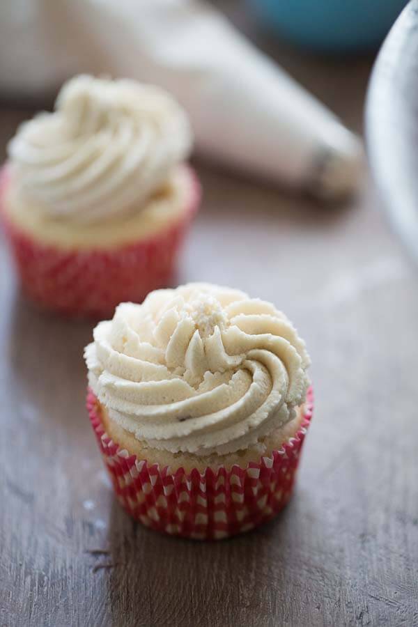 Apple Pie Cupcakes with Brown Sugar Buttercream Frosting.