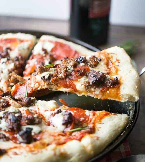 Blue Cheese and Italian Sausage Pizza