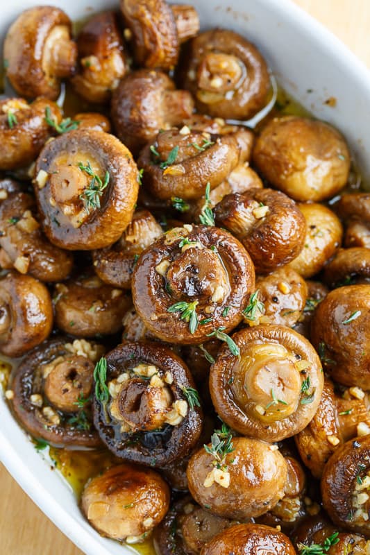 Thanksgiving recipes Roasted Mushrooms in Brown Butter