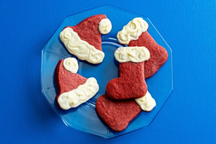 Red Velvet Santa Hat Cookies