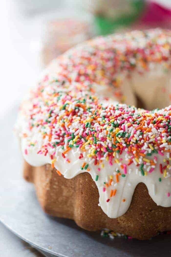 Easy sugar cookie flavored bundt cake is sure to be the star of the show wherever it goes! lemonsforlulu.com