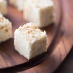 Easy white chocolate fudge with lots of toasted coconut! lemonsforlulu.com