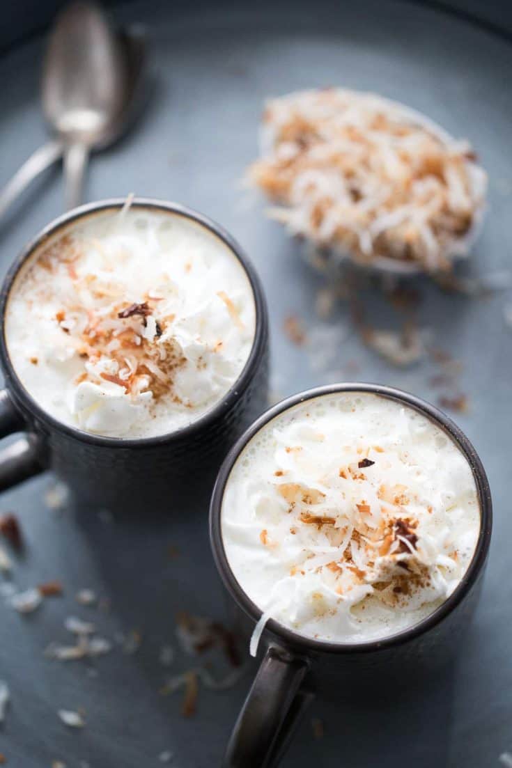 Who says hot chocolate has to “chocolate”? This white chocolate version will change the way you do hot chocolate! The toasted coconut is the perfect topping! lemonsforlulu.com