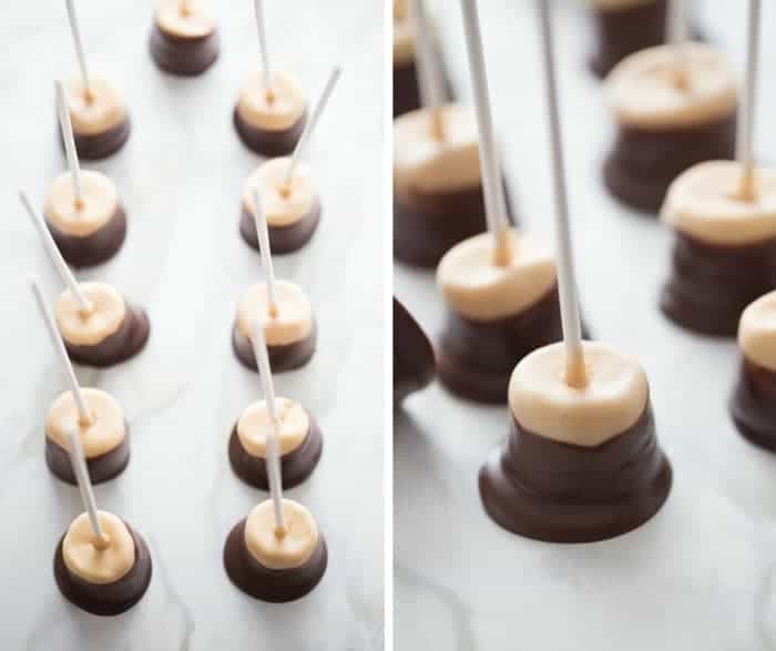 Who doesn't love buckeyes? They take some time to prepare. This marshmallow pop recipe has all the taste of buckeyes but only takes a fraction of the time! lemonsforlulu.com
