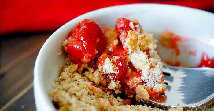 Cherry Crisp for Two valentine's day
