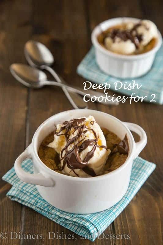 Deep Dish Chocolate Chip Pizookies for Two Valentine's Day recipes