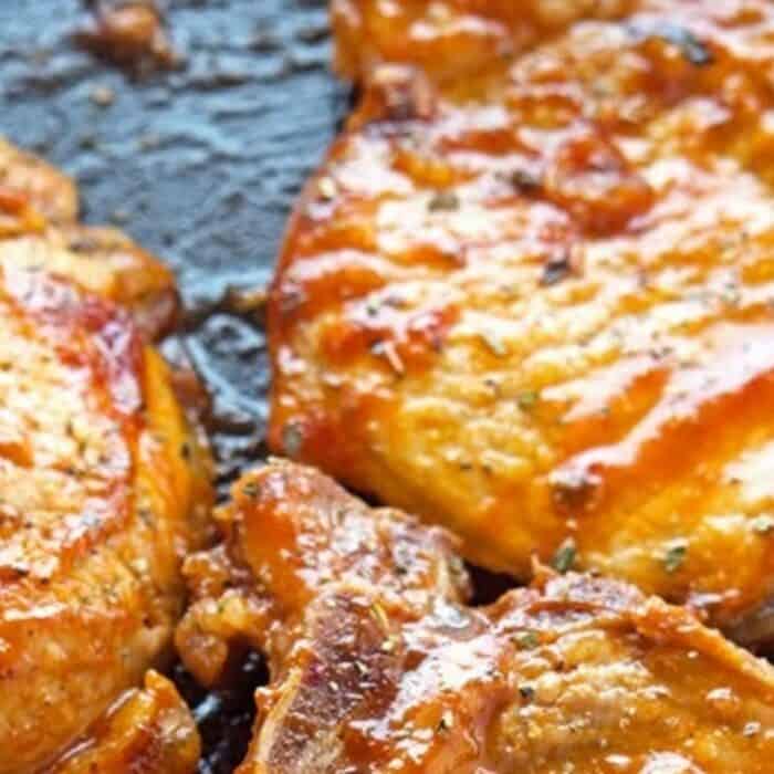 Healthy New Year's Recipes Honey Glazed Pork Chops