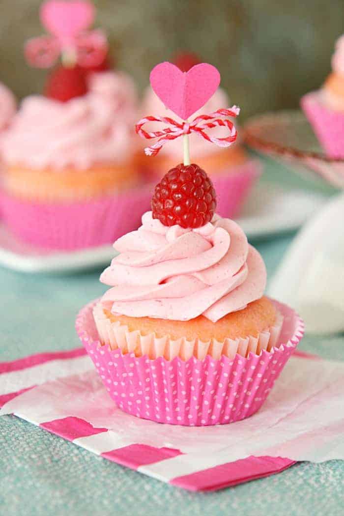 Pink Velvet Raspberry Cupcakes Valentine's Day recipes