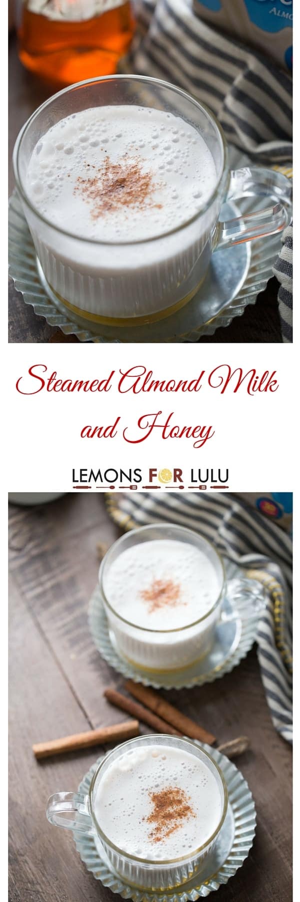 Nothing is quite as comforting as a mug of warm milk. This simple recipe is made with cinnamon infused almond milk that is poured over honey! This beverage is sweet, calming and delicious! lemonsforlulu.com