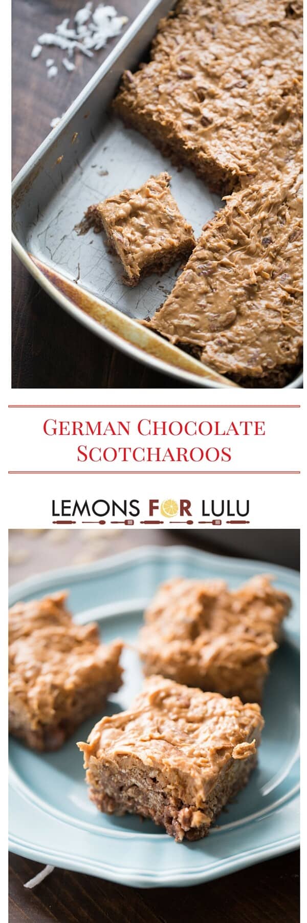 Everyone loves scotcharoos! These German chocolate schotcharoos are irresistible!