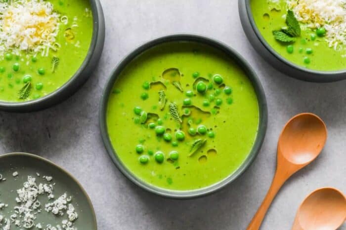 spring recipes English Pea and Mint Soup