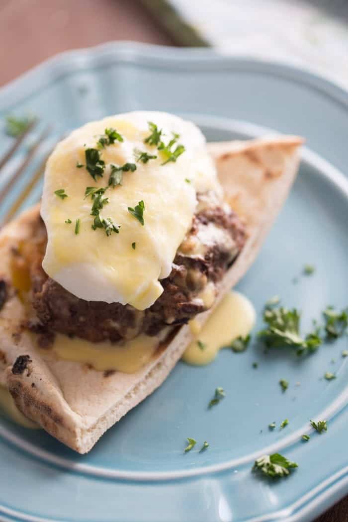 Greek style egg benedict recipe makes the perfect way to start the day!