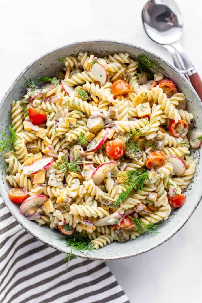 Healthy spring recipes Dill Pickle Pasta Salad