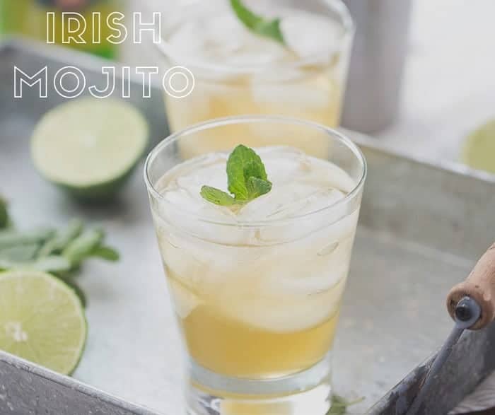 A mint mojito recipe with simple syrup and Irish whiskey; a new classic cocktail!