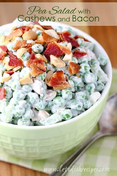 Pea Salad with Cashews and Bacon Spring Recipes