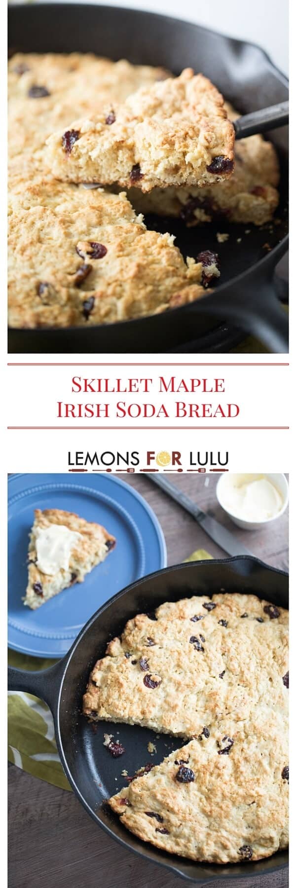 An easy Irish soda bread recipe made sweet with pure maple syrup and dried cherries. This bread recipe is quick and easy and is perfect for breakfast, on the side or as an afternoon snack!