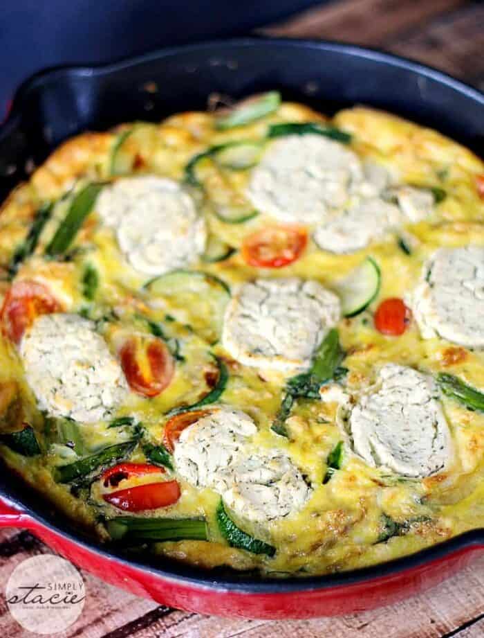 Spring Vegetable Goat Cheese Frittata