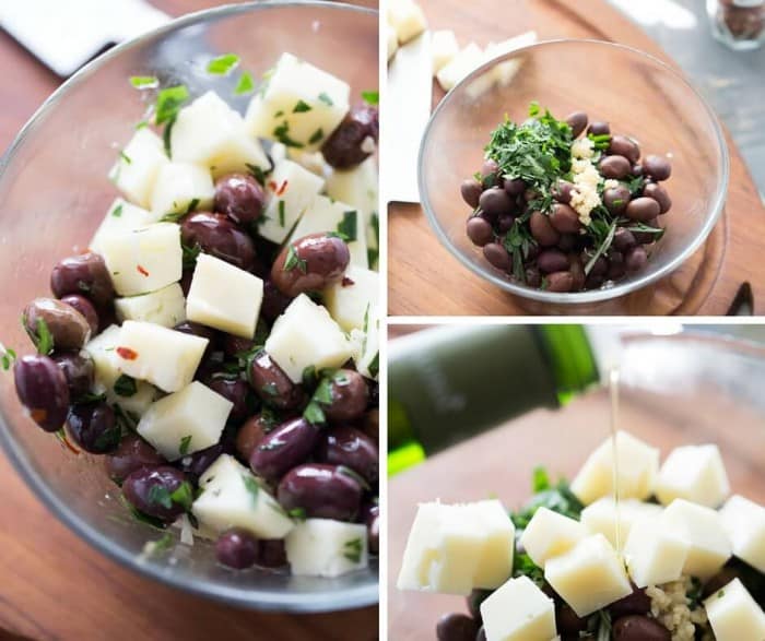 Nutty manchego cheese compliments briny Spanish olives in this simple tapas recipe.